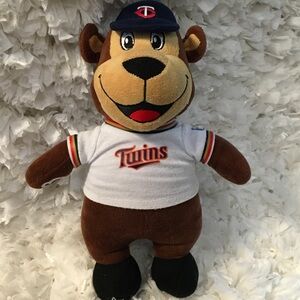 Charming Brown and White Stuffed Bear with Cap